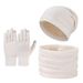 winter warm wool hat scarf gloves three piece set outdoor windproof adult knitted hat three piece set_voghion.com