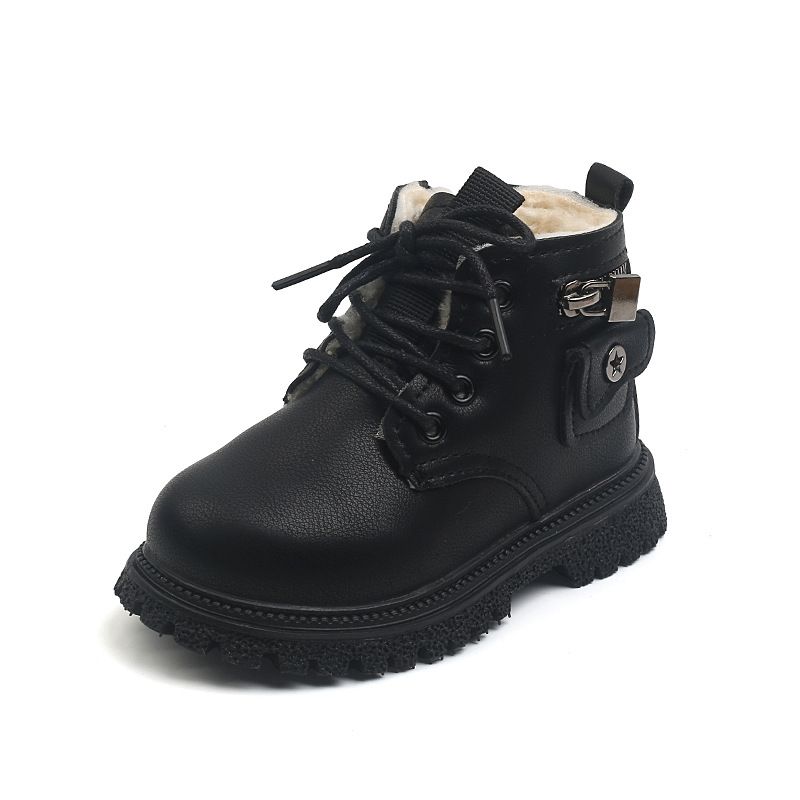 Dječje cipele, modne flis Doc Martens pamučne čizme za dječake s bočnim patentnim zatvaračem i mekim potplatom_voghion.com