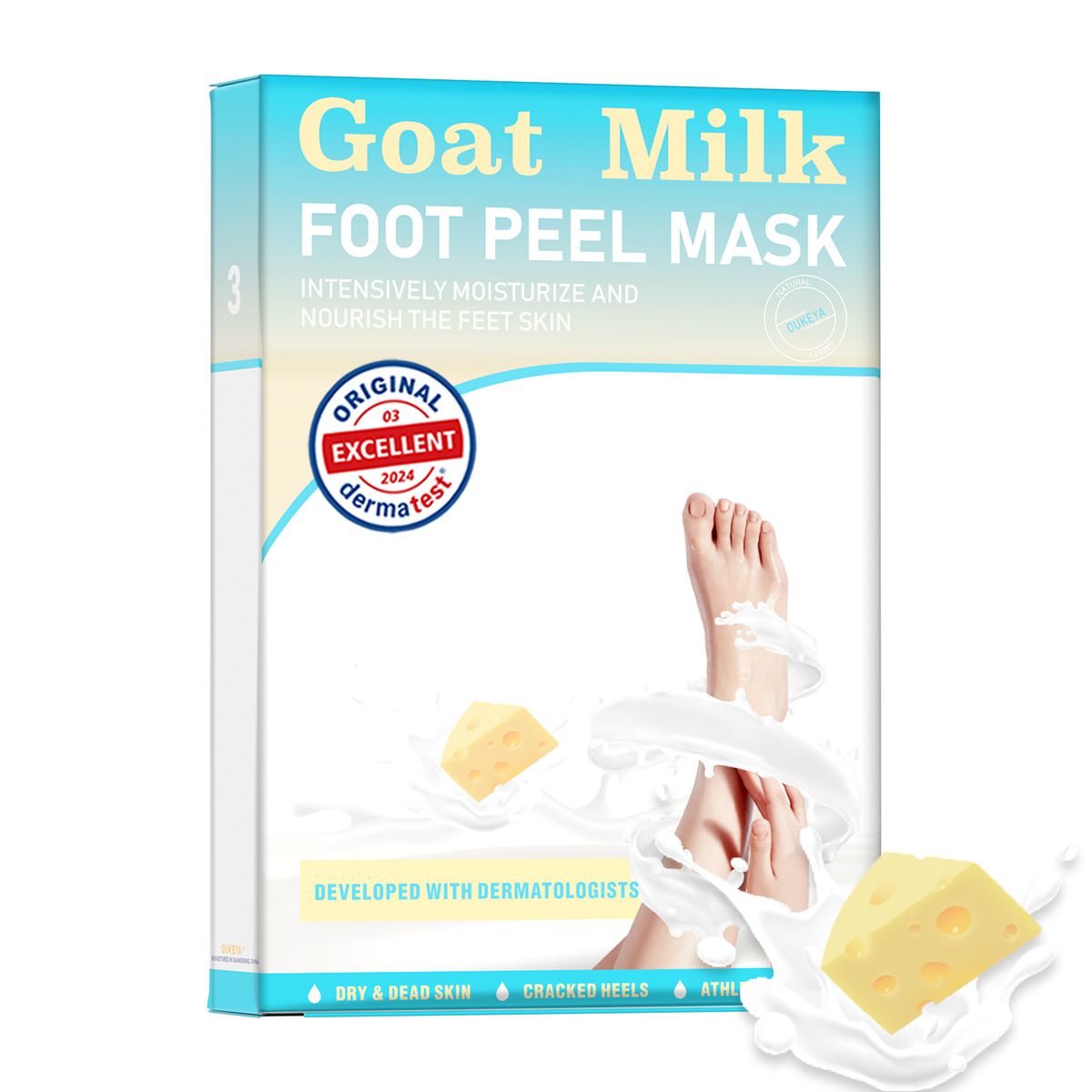 Voetverzorging OUKEYA Engelse Geitenmelk Voetmasker Niacinamide Hydraterend Exfoliërend Hydraterend Spot_voghion.com