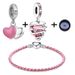 Braccialetti con ciondoli, design semplice, accessori di lusso fai da te, bracciale in pelle rosa con corona dell'amore_voghion.com