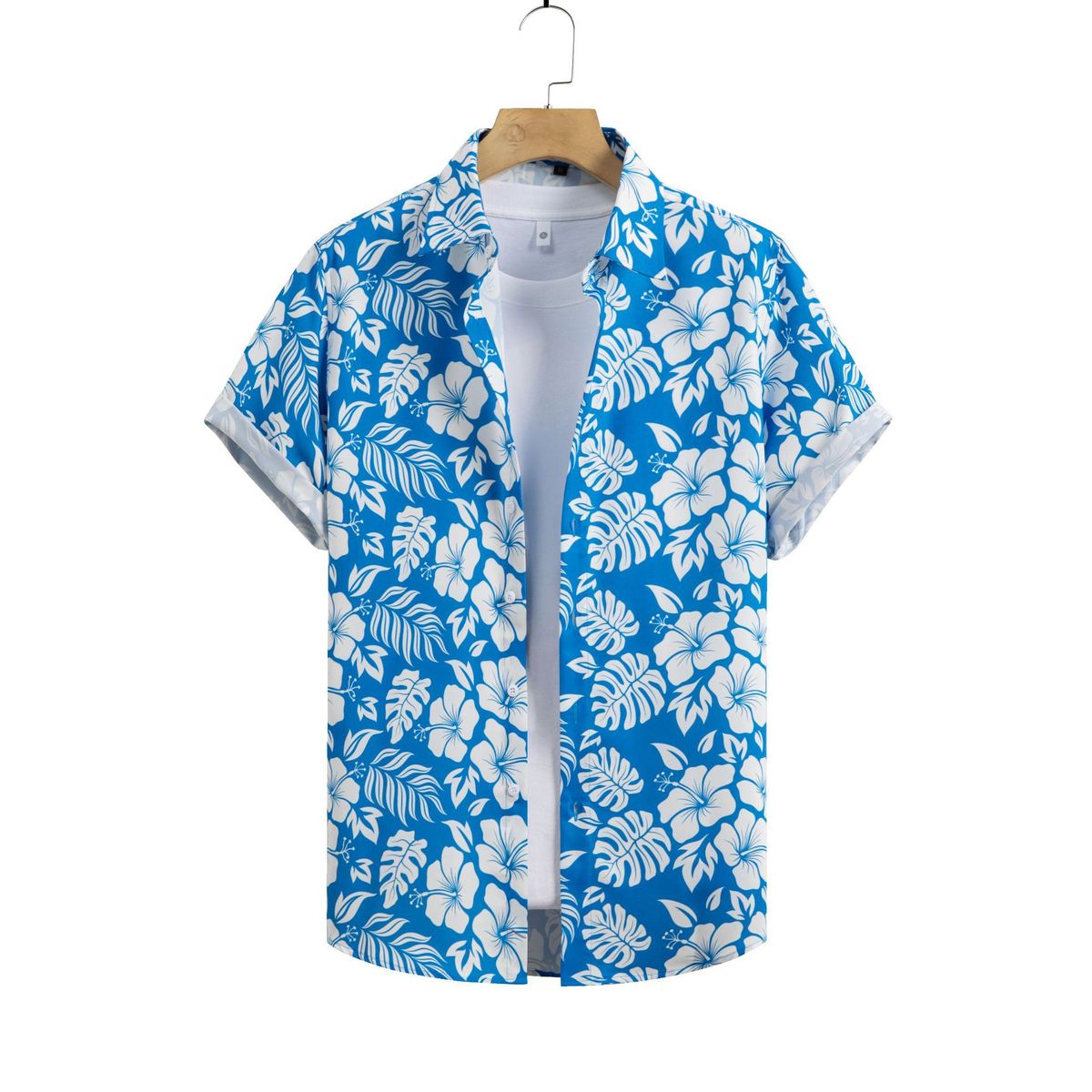 Herrenbekleidung Heißer Verkauf Hawaiian Style Loose Zweiteiler Mischreihe_voghion.com