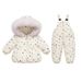 Baby Winter Snowsuit Set – Hooded Down Jacket + Detachable Overalls (80-100cm, White/Navy/Red/Pink)_voghion.com