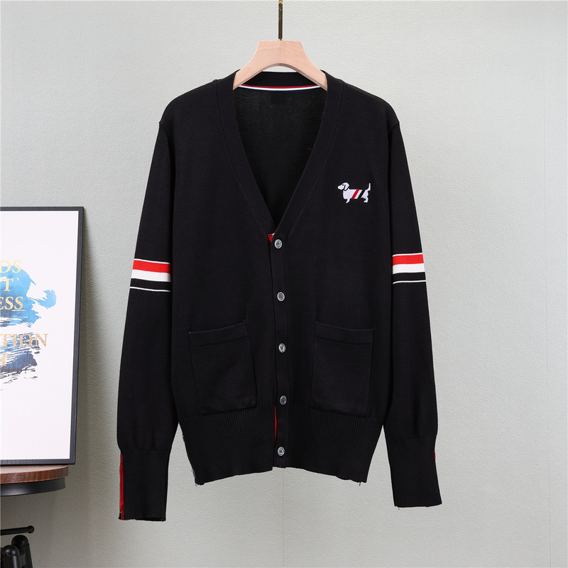 tb giacca cardigan lavorata a maglia Maglione da donna primavera e autunno con scollo a V giacca ampia a maniche lunghe a righe Top stile college marea_voghion.com