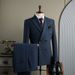 Blauer Zweireiher-Anzug für Herren – Anzug im britischen Stil für formelle Anlässe und Hochzeiten (Marineblau, Schwarz, Anzug + Hose oder Einzelstück, Größen 48/M-58/4XL)_voghion.com