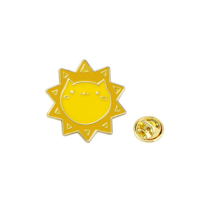 Sun Cat Badge Female Cute Animal Shape Anti-light Waist Clothing Accessories Ornament Spike Needle Brooch_voghion.com