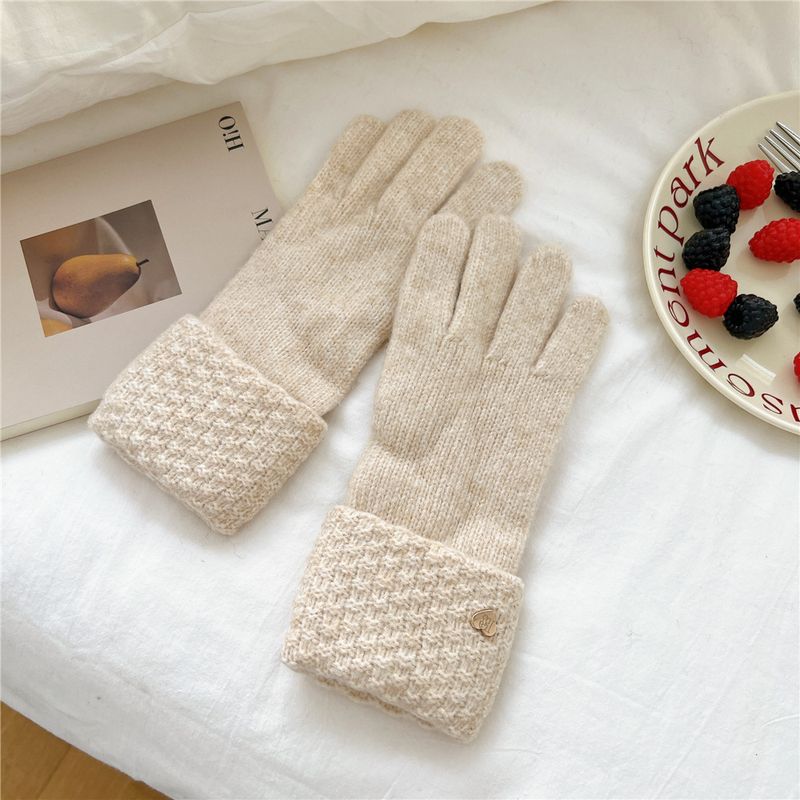 Gants chauds pour femmes en hiver, gants de cyclisme tricotés épais pour couple à écran tactile_voghion.com
