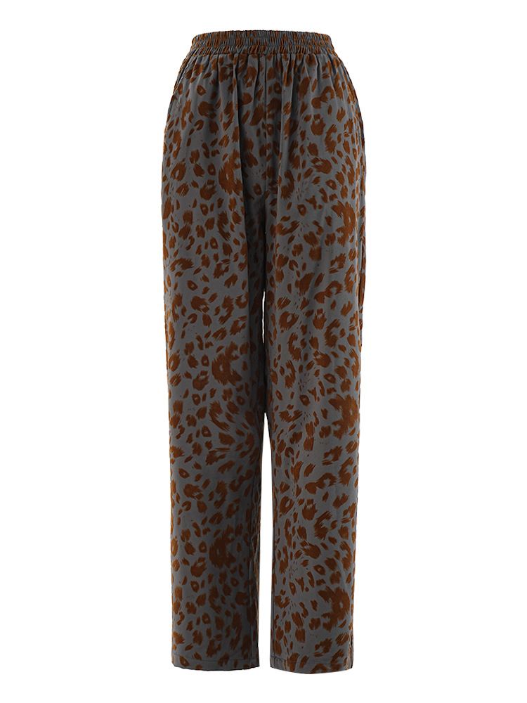 Luxury Leopard Print Blazer & Wide-Leg Pants Set – Oversized Notch Lapel Suit With Relaxed Trousers (S-L, Poly-Cotton Blend)_voghion.com