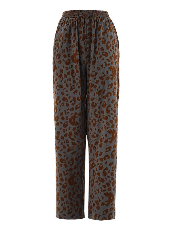 Luxury Leopard Print Blazer & Wide-Leg Pants Set – Oversized Notch Lapel Suit With Relaxed Trousers (S-L, Poly-Cotton Blend)_voghion.com