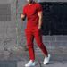 Men's clothing 2024 summer two-piece set, short sleeved t-shirt, casual and fashionable men's pants set_voghion.com