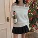 Women's Clothing Chic Off-Shoulder Knit Sweater Women's Fashion Faux Mink Top Loose Fit Long Sleeve Elegant Neck Winter Warm_voghion.com