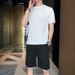 CT Summer Two-Piece Trendy Thin Ice Silk Short Sleeve T-Shirt Casual Shorts Men's Matching Set_voghion.com
