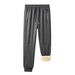 Men's Clothing Men's Fleece-Lined Winter Pants - Cozy & Warm Casual Trousers With Soft Inner Flannel (Available In Black, Navy, Gray, Army Green)_voghion.com