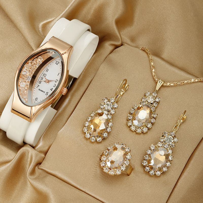 Unisex Accessories fashion ladies belt ball watch female oval quicksand quartz watch set_voghion.com