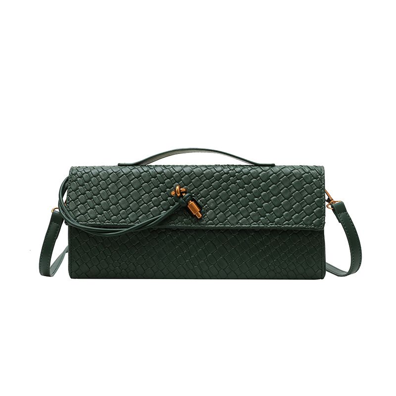 Clutch mit gewebtem Muster für Damen, Geldbörse aus PU-Leder, Abend-Umhängetasche, gesteppte süße Umhängetasche_voghion.com