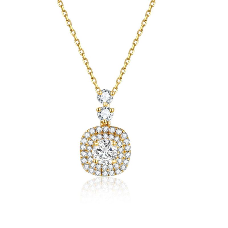 Osebnostna skupina Intarzirana lomljena diamantna ogrlica iz 14k zlata Intarzirana kultivirana diamantna K zlata Platinasta verižica za ključnico za dekleta darilo_voghion.com