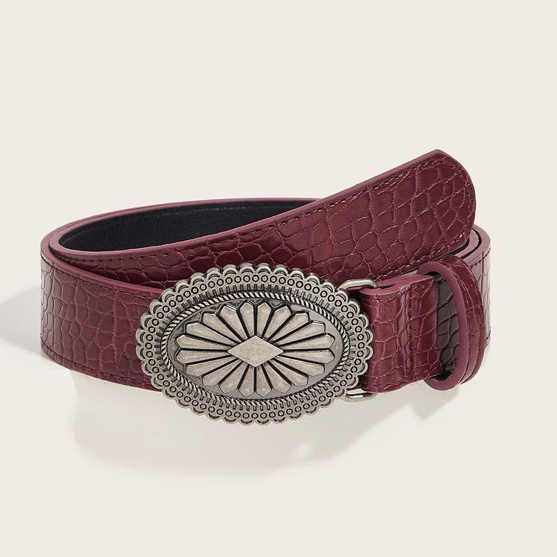 Retro-Gürtel mit geschnitzter Schnalle für Damen, Jeans, Persönlichkeitsgürtel, Subkultur, High-End-Gürtel, roter Gürtel für Damen_voghion.com