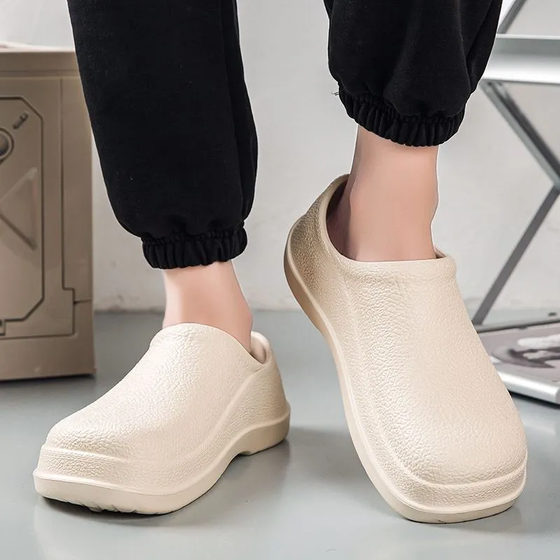 Chaussures de restaurant de service alimentaire pour hommes, chef antidérapant résistant à l'huile pour chaussures de travail de cuisine_voghion.com