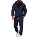 Men's Fleece Hoodie & Joggers Set Winter Warm Two-Piece Outfit Casual Pullover Tracksuit_voghion.com