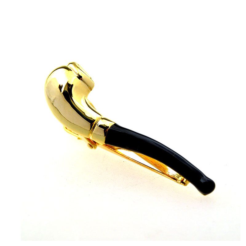 Prendedor de gravata Jiuhui acessórios masculinos caneta de cachimbo formato exclusivo prendedor de gravata de metal abotoaduras personalização de prendedor de gravata_voghion.com