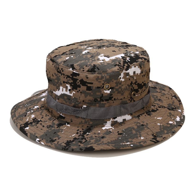 Hot Sale Camouflage Boonie Heren Hoed Tactische US Army Bucket Hoeden Militaire Multicam Panama Jacht Wandelen Outdoor Camo Zonnekappen_voghion.com