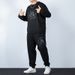 Herrkläder Casual Sportdräkt Herrtröja Vår och höst Plusstorlek Leggings Byxor Herrtjock lös tvådelad kostym_voghion.com