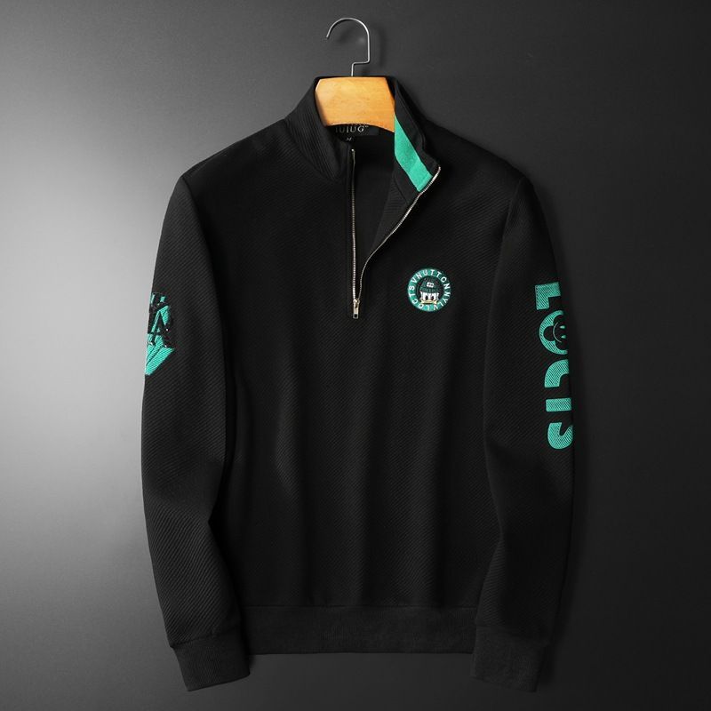 Men's Clothing Light Autumn and Winter New Half Zipper Casual All-match Stand Collar Sweater Trendy Spot_voghion.com