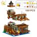 HUIQIBAO 1881tk City MINI Fishing Village Cabin mikro ehitusklotsid DIY kalamaja muuli komplekt figuurid tellised mänguasjad lastele_voghion.com