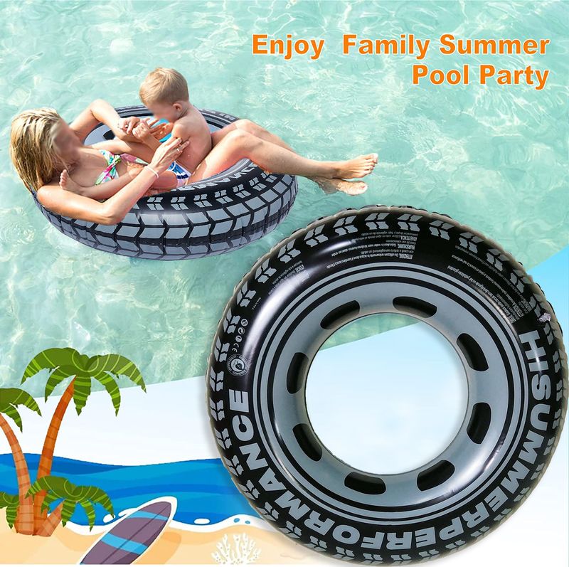 New Inflatable Tire Adult And Children's Patterned Swim Rings, Summer Water Party Floating Supplies_voghion.com