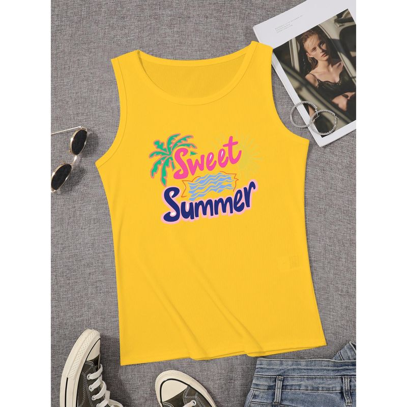 Casual Women's Loose Fit Tank Top, Breathable Sleeveless Vest for Sports_voghion.com