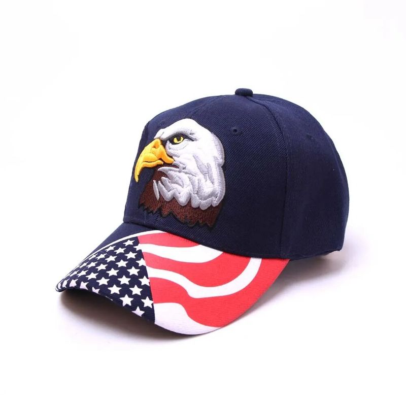 Karšta žvejyba JAV vėliava erelis 3D siuvinėjimas beisbolo kepuraitės Snapback kepurės Kasdieninės Gorras tėčio kepurės vyrams, moterys_voghion.com