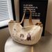 Niche Canvas For Women 2024 Spring Summer New Casual Large Capacity Student Shoulder Commuter Crossbody Dumpling Bag_voghion.com