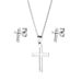 Titanium stalen ketting voor vrouwen, holle trui ketting, koude stijl kruis oorbellen, choker set, hiphop accessoires_voghion.com