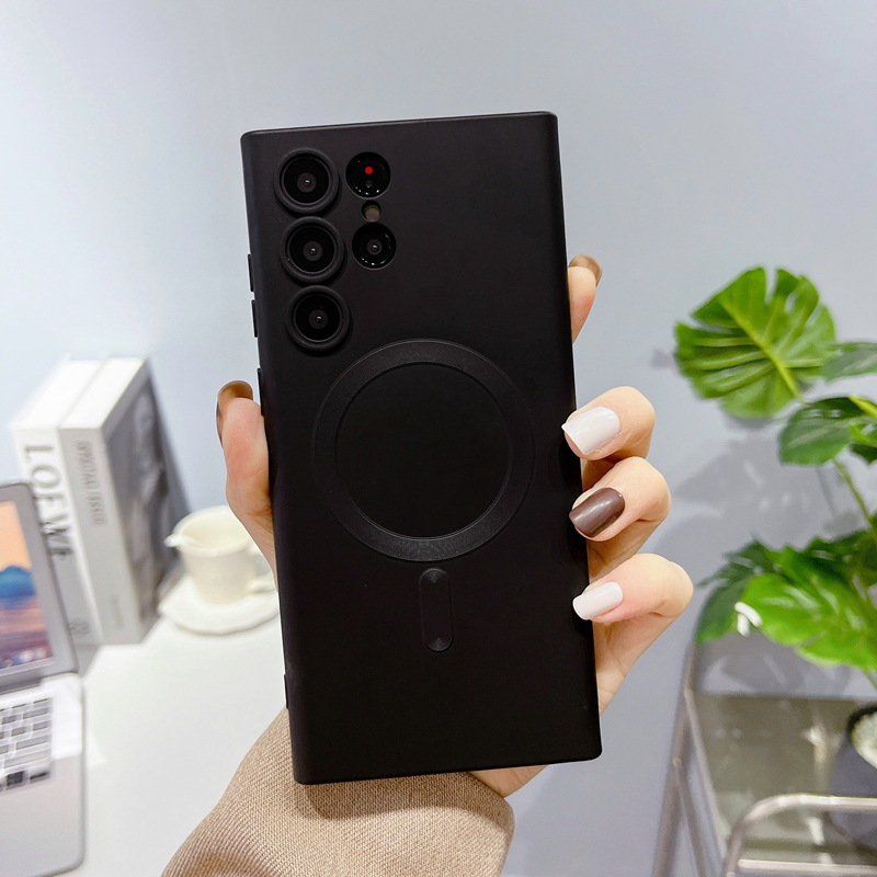 Mobile phone case for Samsung S23u mobile phone case all-inclusive magnetic S24 frosted silicone note20 protective cover anti-fall S22 new model_voghion.com