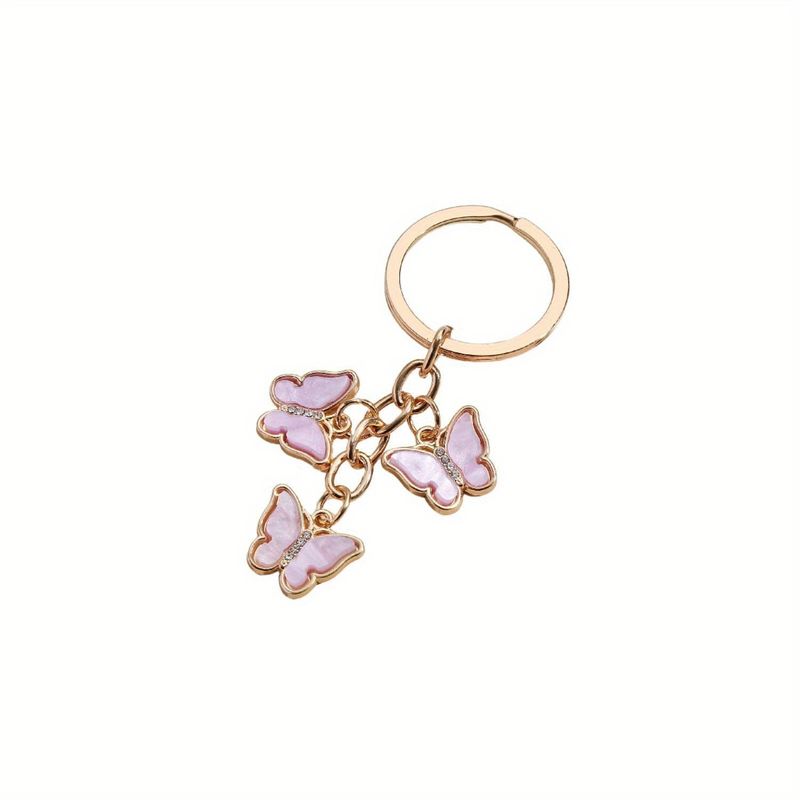 Butterfly Jewelry Keychain Cute Acrylic Crystal Butterfly Chain Tassel Keyring Money Bag Accessories_voghion.com