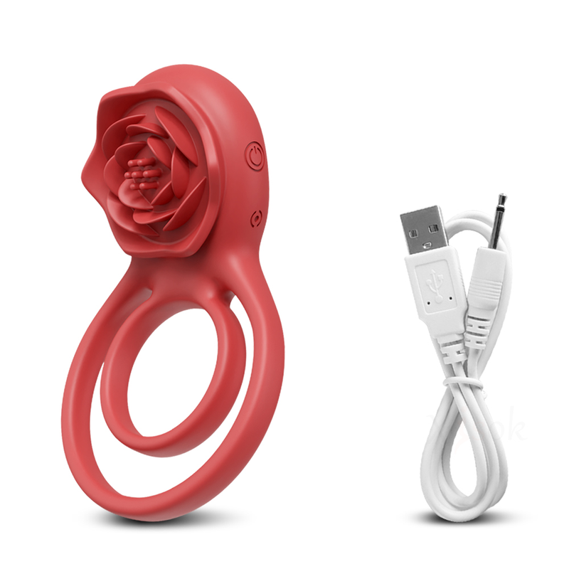 Men Rose Ring Vibrator Vibrating  Ring Ejaculation Delay Remote Control Clitoris Stimulation Sex Toy for C_voghion.com