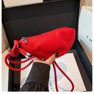 Borsa a tracolla da donna in morbida pelle con tracolla a mezzaluna, versatile, casual, di alta qualità, a forma di gnocco, per borraccia_voghion.com