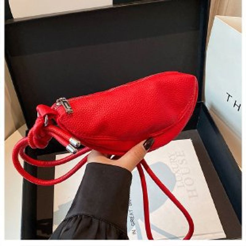 Borsa a tracolla da donna in morbida pelle con tracolla a mezzaluna, versatile, casual, di alta qualità, a forma di gnocco, per borraccia_voghion.com