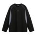 Men's Contrast-Panel Sporty Long Sleeve Tee – UV Protection Breathable Polyester Top With Embroidered Lettering_voghion.com