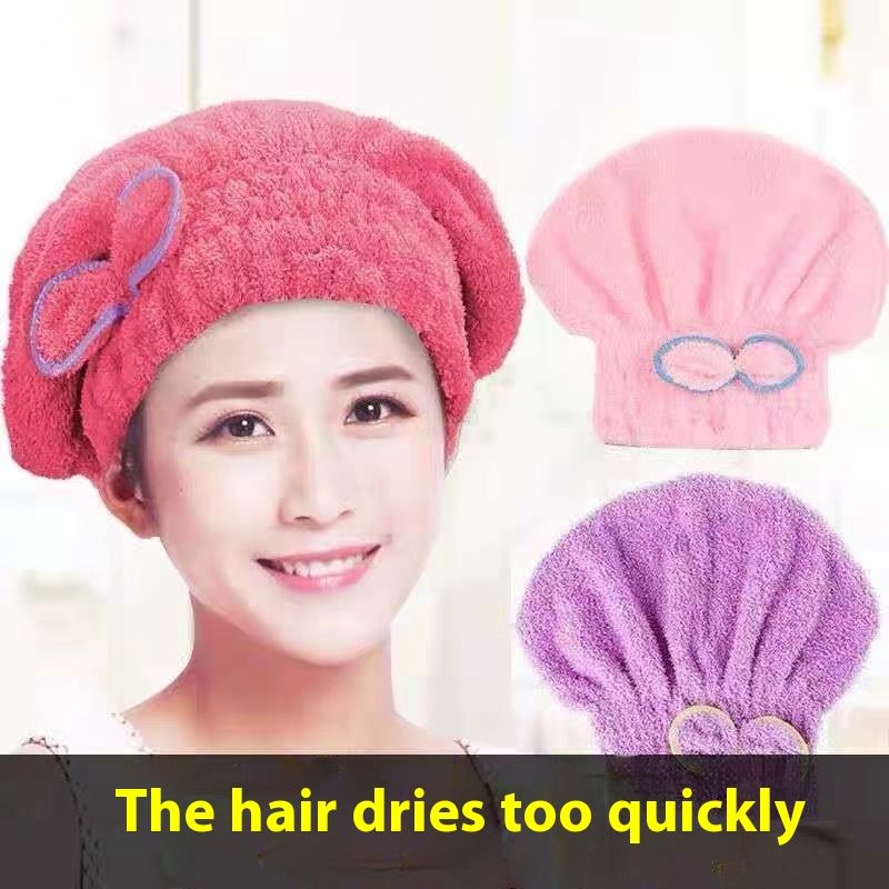 Super Quick-Dry Hair Towel Long Hair, Thickened And Absorbent, Cute Shower Cap For Quick Drying_voghion.com