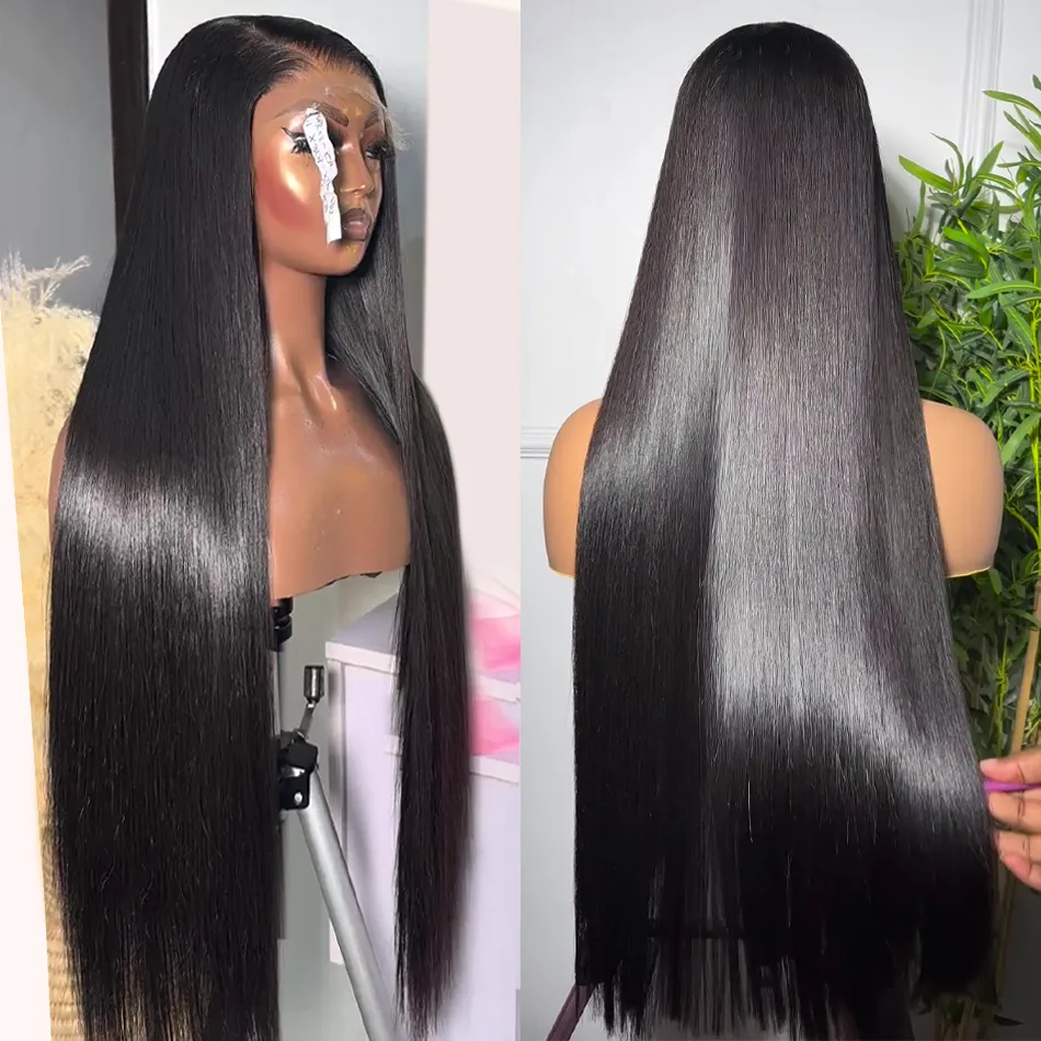hot selling 250% Bone Straight 5x5 Glueless Preplucked 13x4 Frontal Wig 13x6 Transparent Lace Front Wigs For Women_voghion.com