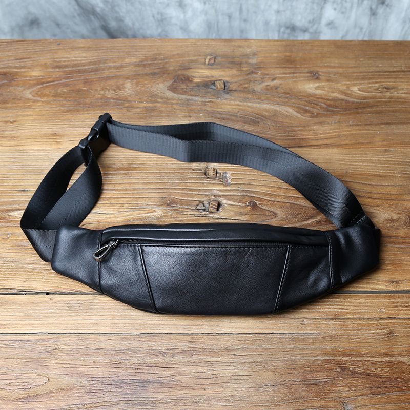 First Layer Cowhide Multi-Functional Outdoor Thin Men's Chest Bag_voghion.com