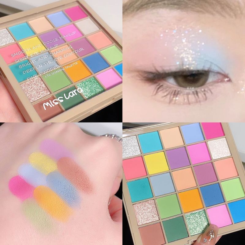 MissLara25 color eye pumpkin grey pink high saturation Maka longan shadow plate makeup_voghion.com