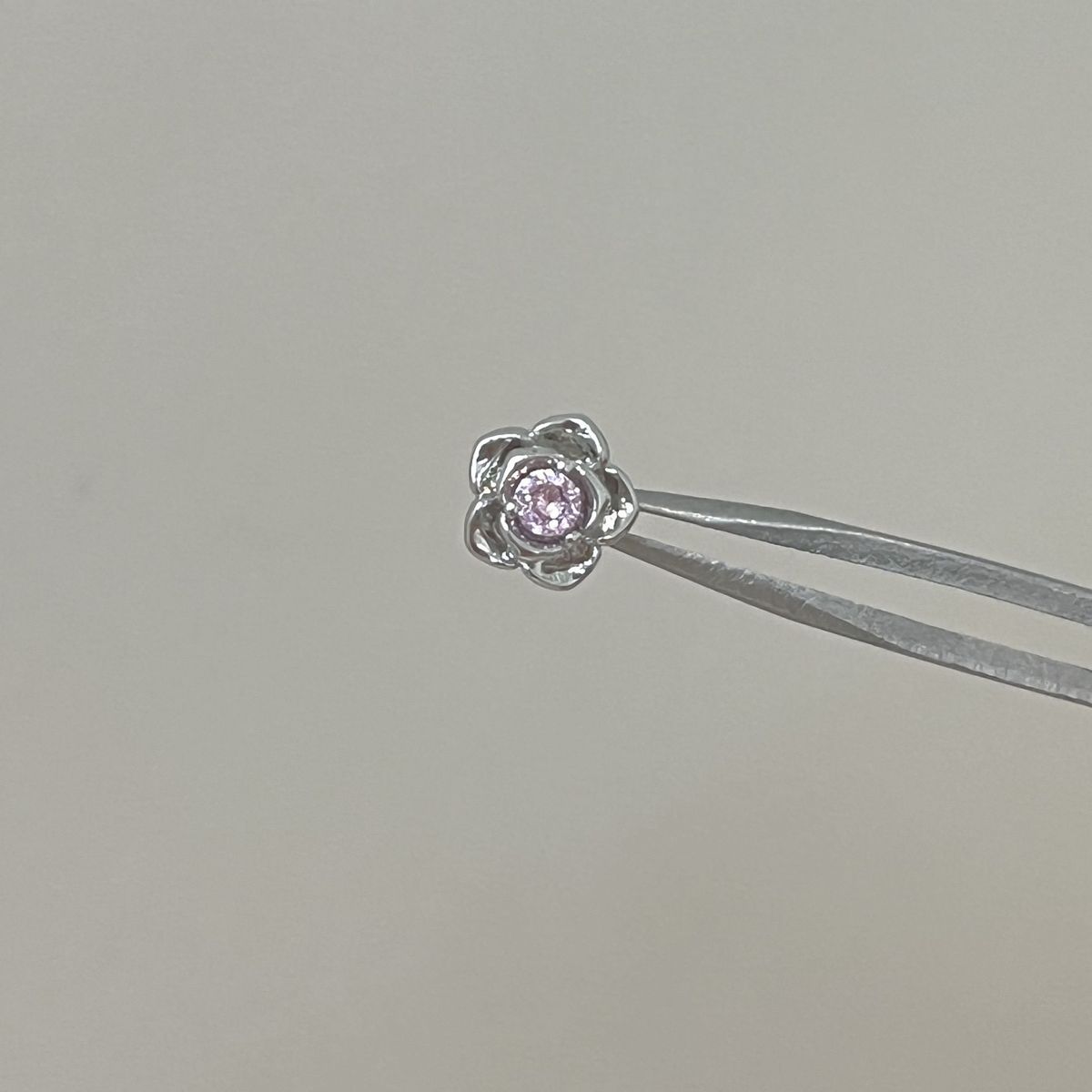 Silver Thorn Rose Zircon Niche Titanium Steel Piercing Sleep Without Removing Conch Ear Bone Stud_voghion.com