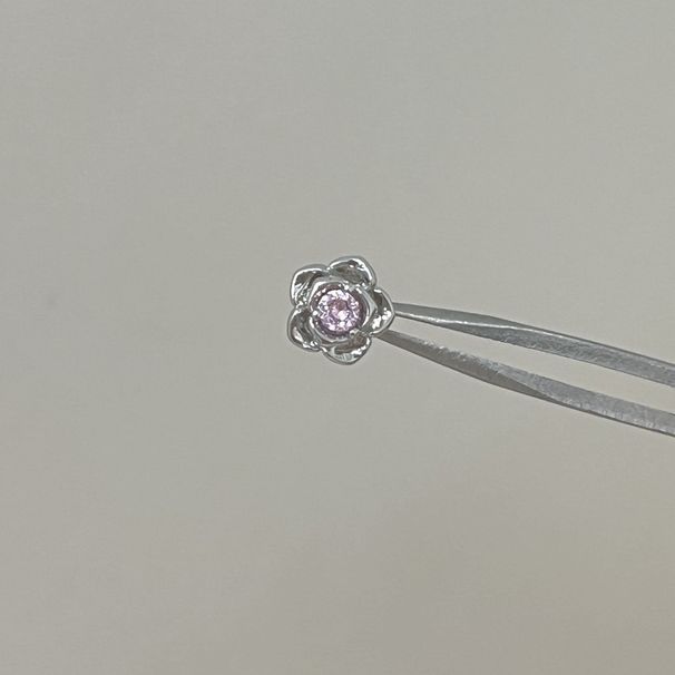 Silver Thorn Rose Zircon Niche Titanium Steel Piercing Sleep Without Removing Conch Ear Bone Stud_voghion.com