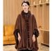 Women's Shawls Autumn And Winter New Woolen Coat Plus Velvet Thickening Fashionable Fur Collar Warm Loose Large Size Cloak Shawl Outer Wear_voghion.com
