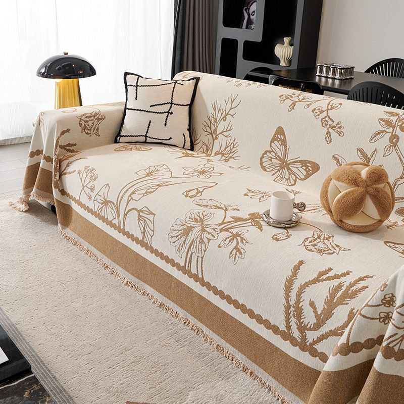 Butterfly Sofa Cover - Elegant Cartoon Print (4-Season Universal Fit Full Coverage Anti-Slip Breathable Fabric For Sectional/Couch Machine Washable)​​_voghion.com