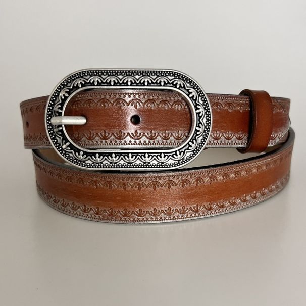 Gradient Color Leather Belt Belt Women's Trendy Niche Dark Gradient Color Leather Belt Retro Old_voghion.com