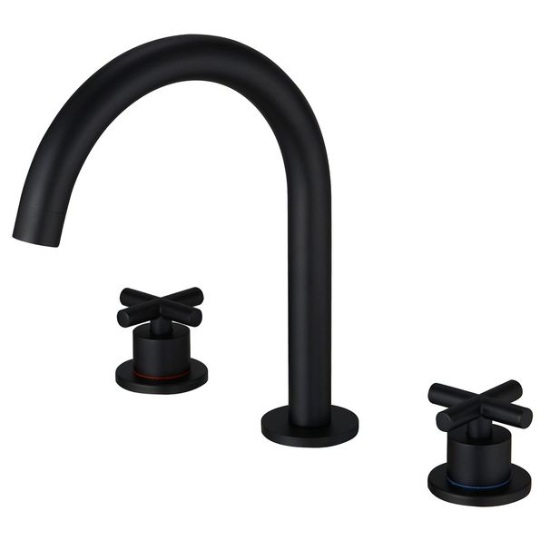 8 In. Widespread Double Handle High Arc Spout Bathroom Faucet In Brushed Nickel_voghion.com
