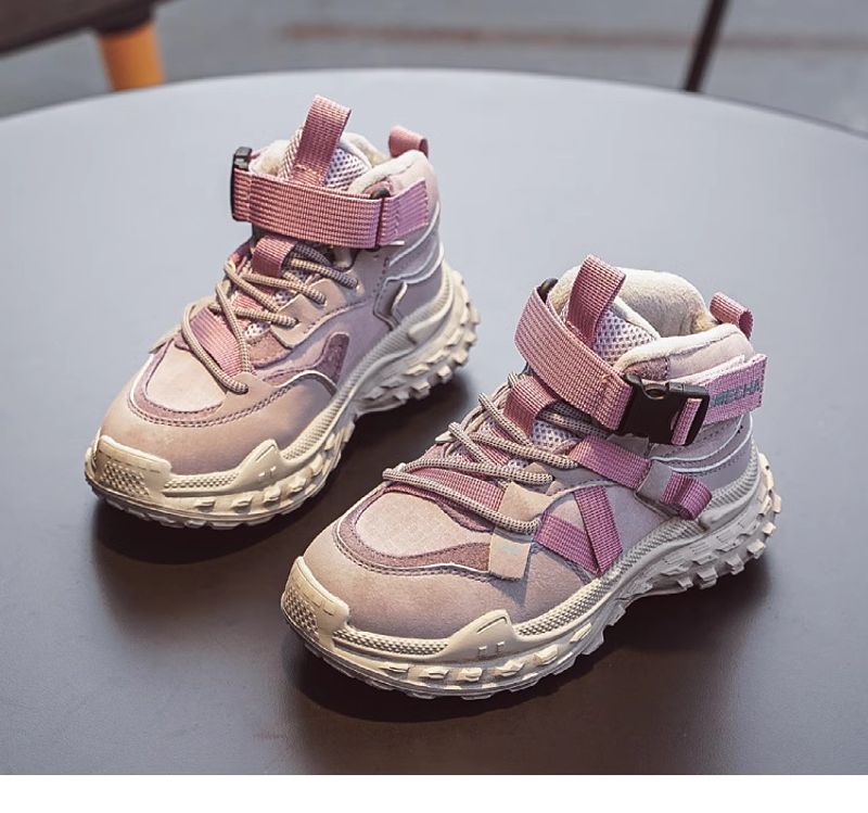 Girls' sports shoes autumn and winter new large cotton children's velvet cotton shoes medium and older children's warm dad shoes_voghion.com