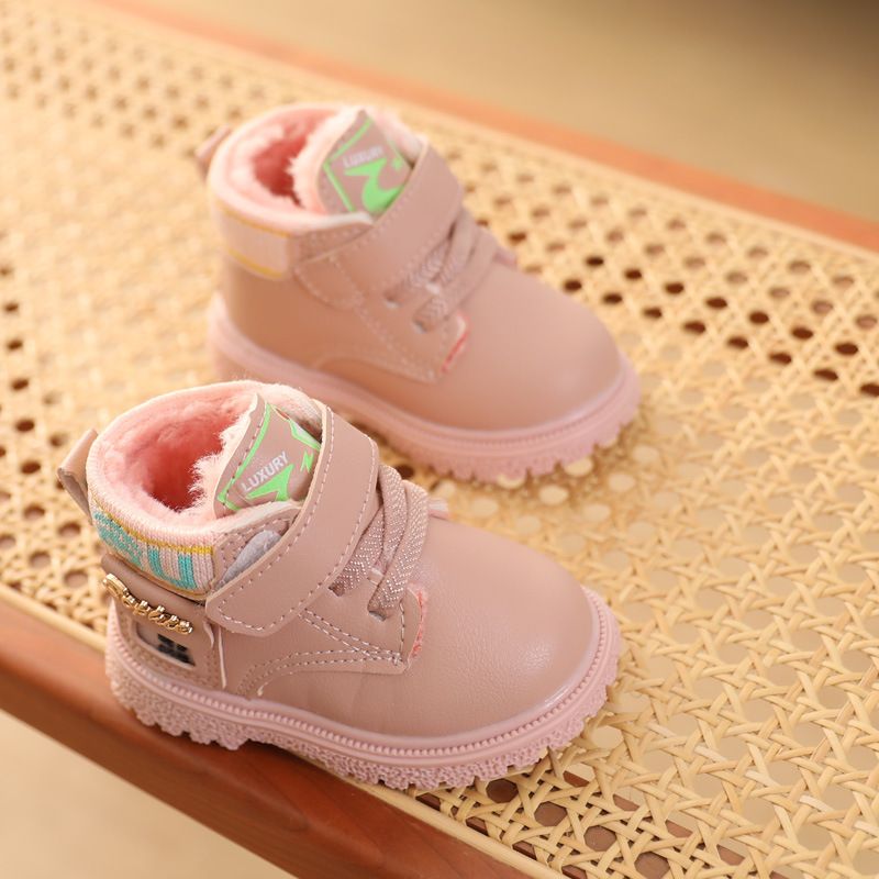 New autumn and winter children's cotton shoes for boys and girls with velvet soft soles for toddlers 0-2 years old 1 snow 3 Martin boots 4_voghion.com